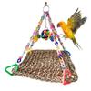 Bird Toys Foraging Wall Toy Hanging Seagrass Woven Climbing Mat with Colorful Chew Toys for Lovebirds Finches Conures