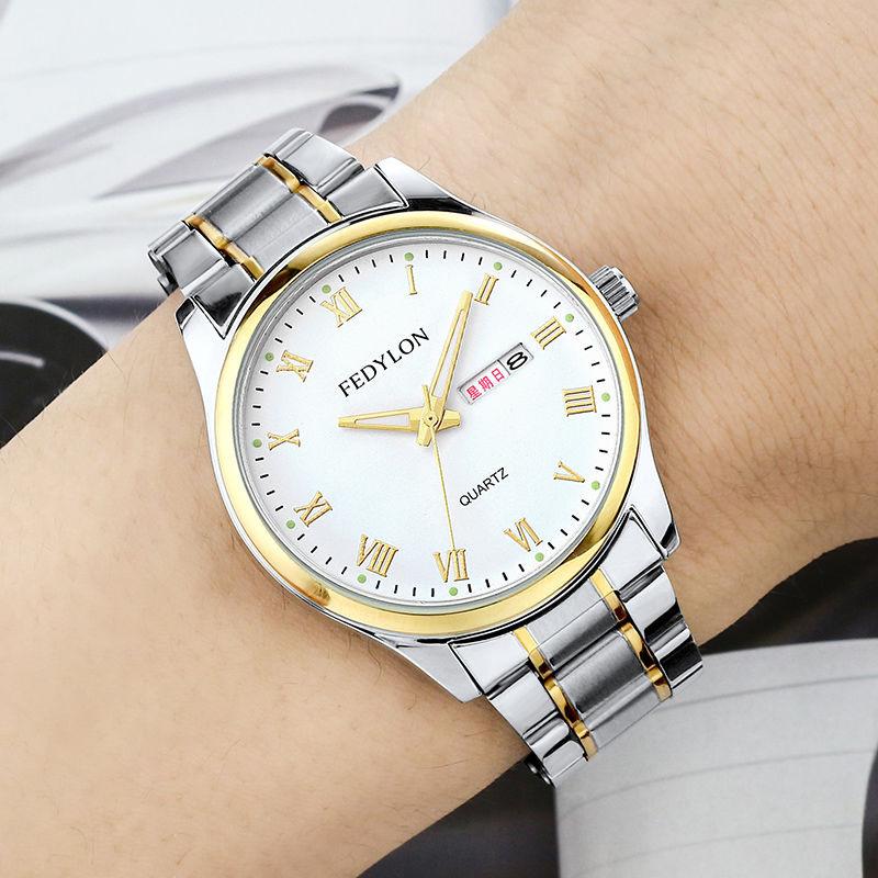 Watch Male Student Quartz Watch Men Simple Couple Men Watch Women Watch Double Calendar Waterproof Non-mechanical Watch