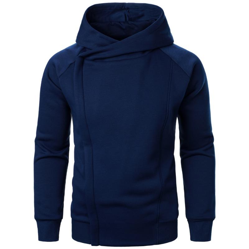 New Jacket Side Zipper Hooded Sweatshirt Men's Solid Color Jacket Fashionable Casual Cardigan Sweatshirt