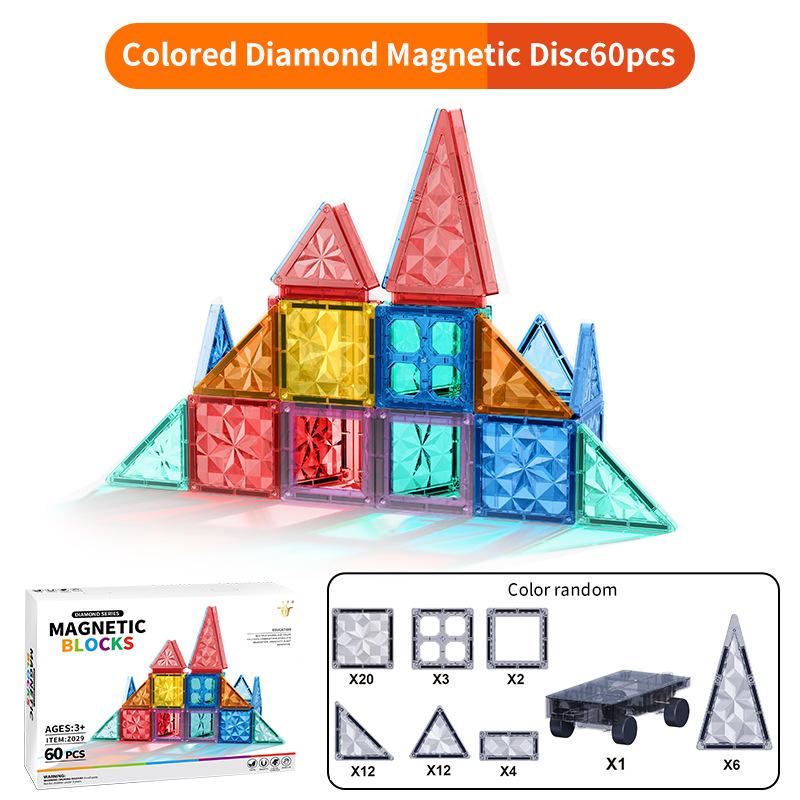 Color Window Drill Surface Color Large Magnetic Sheet Building Block Children'S Magnet Puzzle Toy Assembly Puzzle Magnetic Sheet