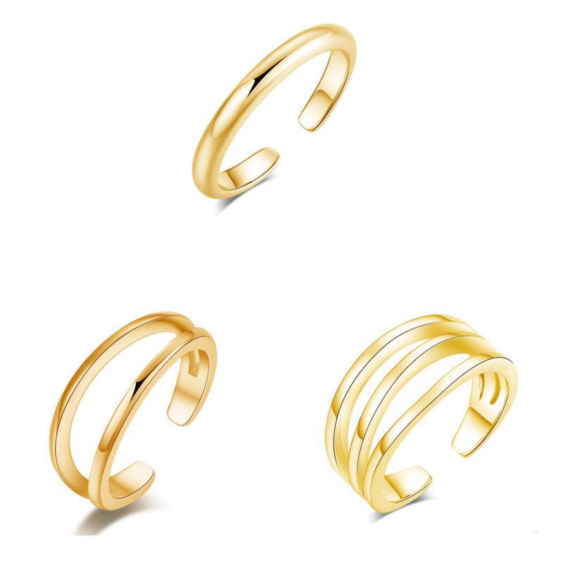 3PCS Toe Rings for Women Stainless Steel Adjustable Summer Beach Sexy Foot Ring With Diamonds Stackable Men s And Women s Ring
