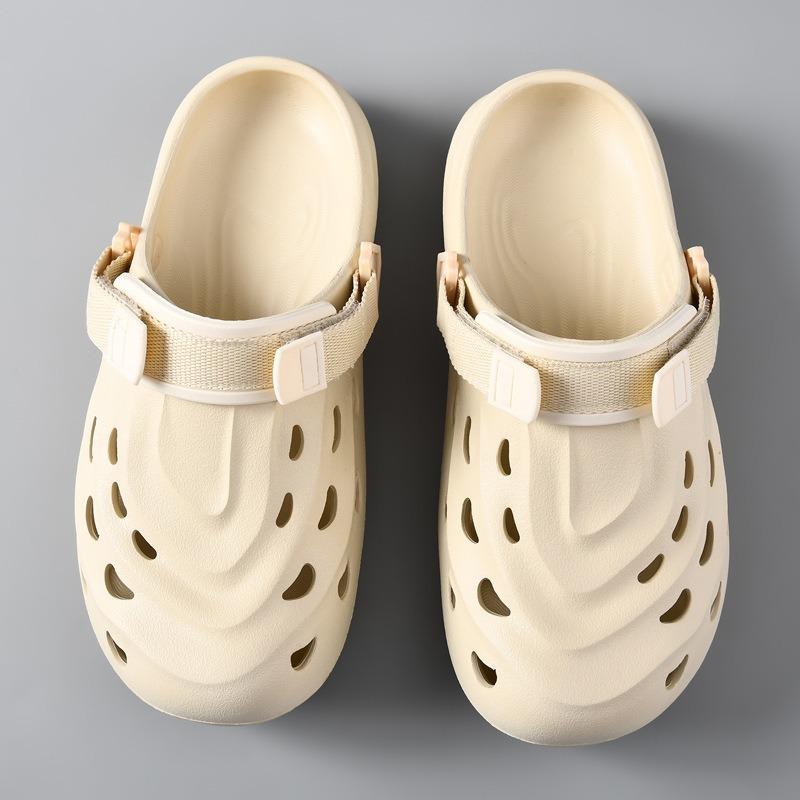 Hole shoes couple sports beach shoes thick sole height adjustable men's and women's cool slippers outer wear summer