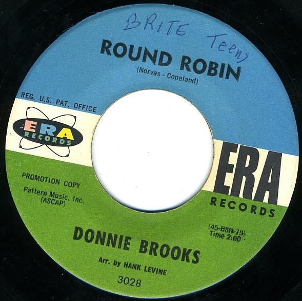 

7inch Record DONNIE BROOKS - Round Robin 3028 Era Records 1960 US Rock Used