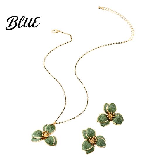Minimalist Jewelry Set 2Pcs/Set Women Enamel Flower Charm Adjustable Beautiful