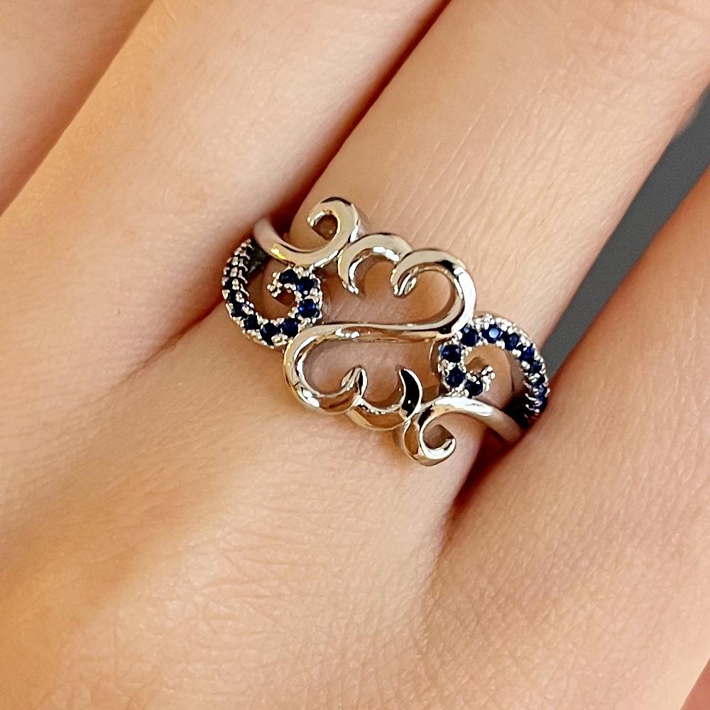 Wind Ethnic Style Hollow Carved Heart-Shaped Retro Ring, Jewelry