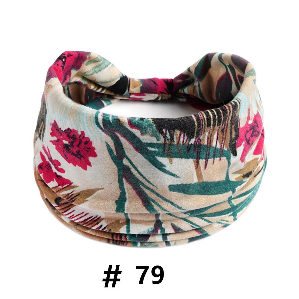 Tiaras Boho para Mulheres Algodão Tiara Larga Elástica Faixa de Cabelo Antiderrapante Treino Yoga Corrida Turbante Envoltório de Cabeça Acessórios de Cabelo