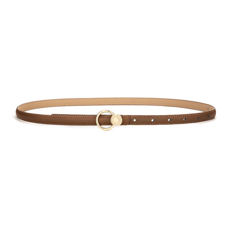 Women's Fashionable Genuine Leather Black Thin Belt for Skirt, Suit, Jeans - Versatile, Simple, Korean Style