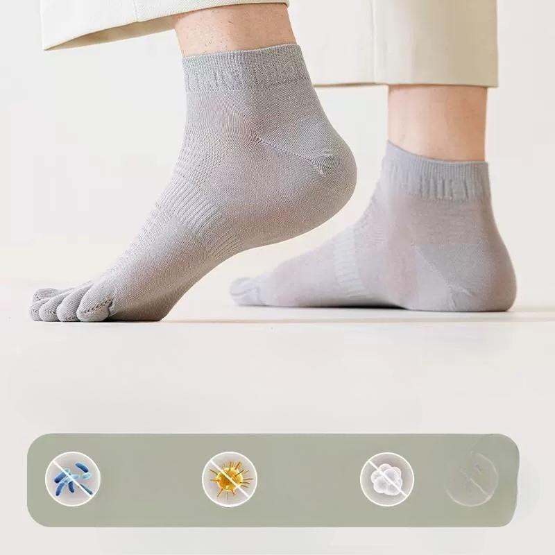 Five-finger Socks, Men's Short Socks, Summer Thin Pure Cotton Mesh Breathable Shallow-mouthed Split-toe Men's Split-toe Boat Socks