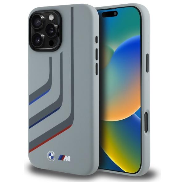 Bmw Bmhmp16X23Slig Iphone 16 Pro Max     6.9 Szary/Grey Hardcase Silicone Turning Lines Magsafe