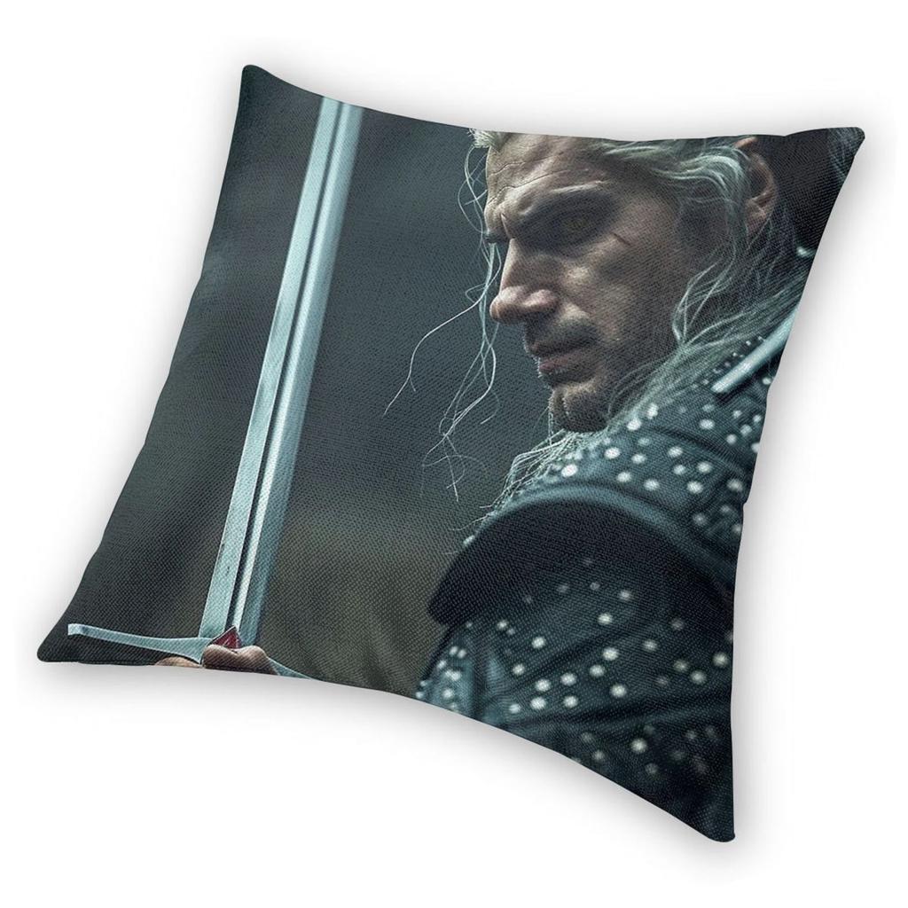 Henry Cavill Geralt Of Rivia Square Pillowcase Polyester Linen Velvet Printed Zip Decorative Pillow Case Bed Cushion Cover 45x45
