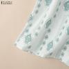 ZANZEA Women Casual Round Neck Loose Sleeveless Print Tank Tops