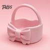 3D Printed Bow Storage Basket, Portable Rounded Design Lipstick Sundries Holder for Entryway Desktop Vanity Tabletop, Girly Style Home Organizer