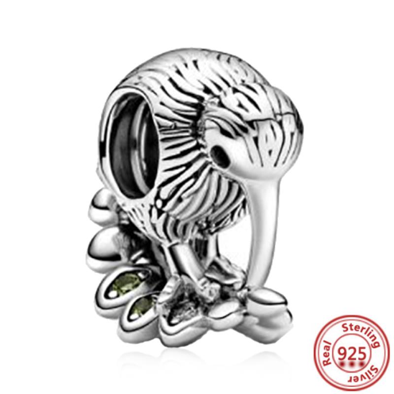 925 Copper Cute Animal Series Cat Dog Elephant Unicorn Bird Pendant Lucky Beads Fit Original Pantaro Charms Bracelet DIY Zircon