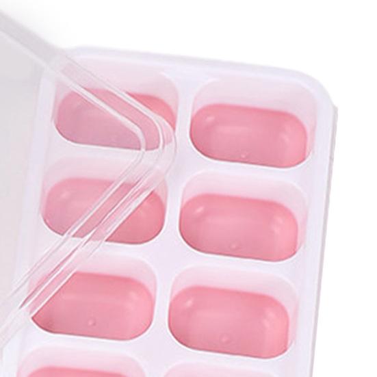 Silicone Ice Cube Tray with Lid BPA-free Ice Mold for Freezer One-Click Release Large Capacity Ice Maker for Home Bar Kitchen