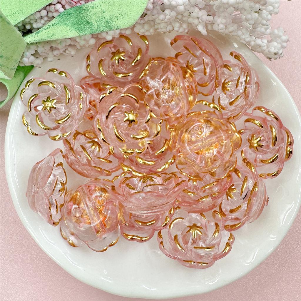 20/40/60 Stück Halskette Anhänger 17,6 mm Schmuck DIY Perlen Acryl Blumenperlen DIY Armband handgefertigte Materialien Mode