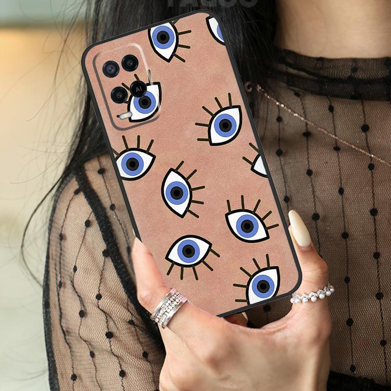 Lucky Eye Blue Evil Eye Print Case For Oppo A80 A60 A40 A17 A57 A77 A74 A54 A94 A78 A98 A18 A38 A58 A96 A76 A16 A15 A5 Pro