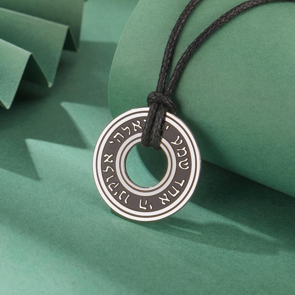 LIKGREAT Je Shema Hebrew Necklace for Women Men Israeli Kabbalah Blessing Pendant Stainless Steel Judaica Choker Amulet Gift