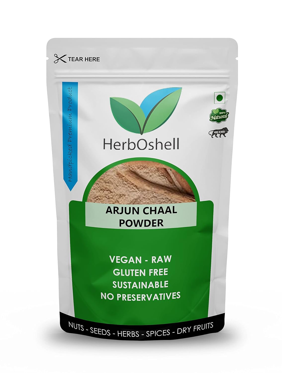 

Herboshell Pure Organic Terminalia Arjuna Bark, Double Filtered Fine Powder | 450gm 0.9lbs