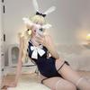 Bunny Girl Navy Open Chest Sailor Uniform School Swimsuit with Stockings Bow Tie Sexy Cosplay Reverse Bunny Lingerie Rabbit Training Temptation