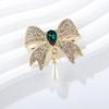 Vintage Light Luxury Rhinestone Bow Brooches Women Clothing Coat Jewelry Accessries Gifts
