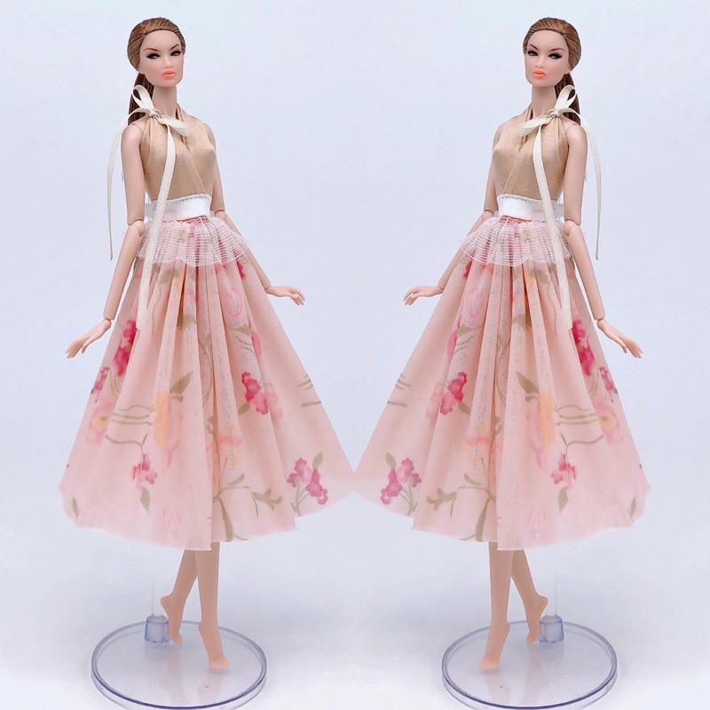 Spielzeug für Kinder Modepuppenkleidung für Barbie-Puppen-Outfits Weste & Countryside Floral Midirock 1/6 Puppenzubehör