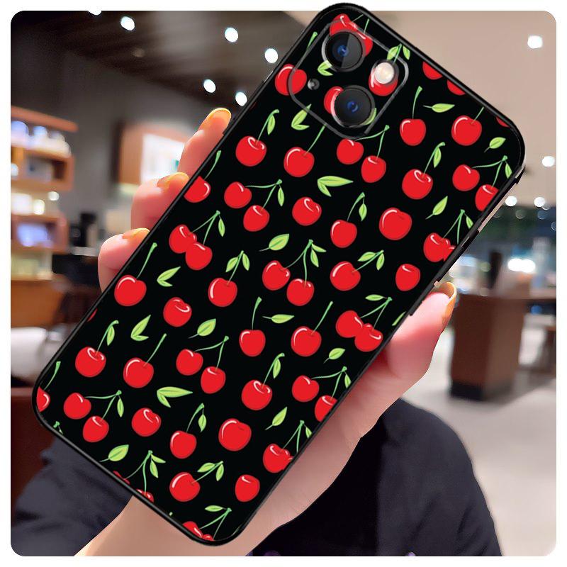 Essen Obst Rote Kirsche Hülle Für iPhone 14 Pro Max 16 15 11 12 13 17 Pro Max mini 15 16 Plus 16e 17 Air Handyhülle