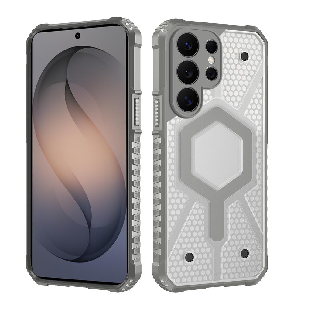 Transparent Heavy Duty Armor Magnet Case for Samsung Galaxy S26 Plus S25 S24 S23 S22 Ultra FE for Magsafe Wireless Charge Cover