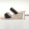 Thick-bottomed Large-size Cross-toed High-heeled Slippers Women's New Hemp Rope Wedge Heel Sandals
