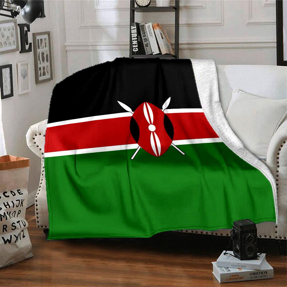 Kenya Print Flannel Blanket High Quality Warm Comfortable Cover for All Seasons Perfect for Gifts Home Decor