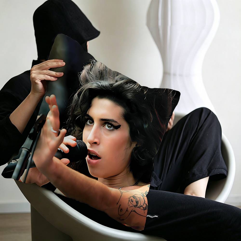 A-Amy W-Winehouse Singer Star Cushion Cover Car Throw Pillow Case For Sofa Car Christmas Gift 40x40cm 45x45cm