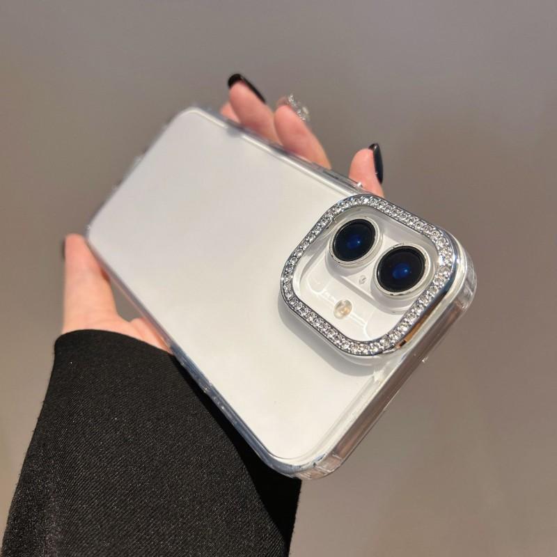 Flash Diamond Lens Ring Suitable IPhone 15om Transparent Case 16promax Phone Apple 14 Anti Drop Protective