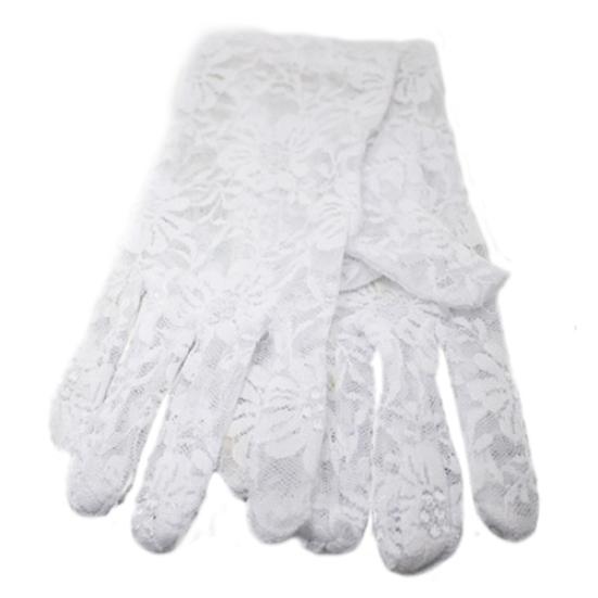 Kvinners sexy blonder blomst mesh bryllupsfest kostyme kjøre kveldshansker