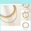 Elegant Geometric Double Layer Chain Necklace For Women Stylish Alloy Jewelry