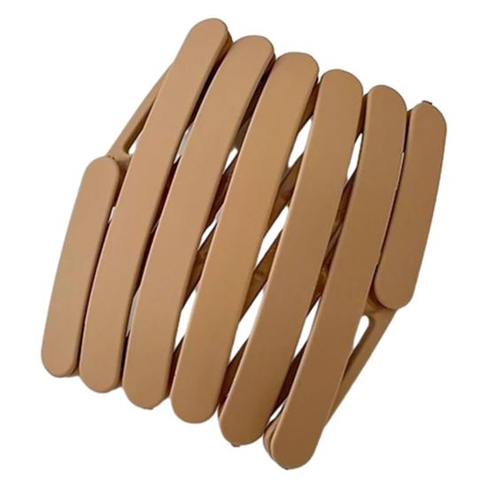 

Women Headband Foldable Stretchy Portable Travel Hair Hoop Pure Color Anti-slip Teeth Bang Headband Versatile Hair Accessory коричневий