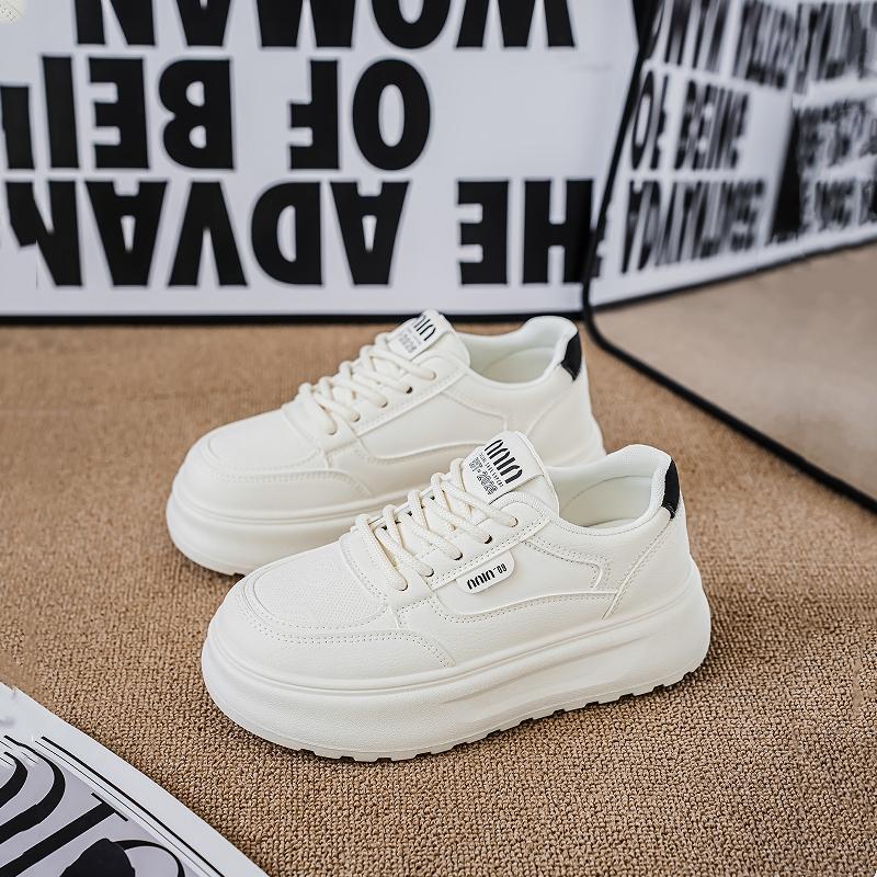 

CRLAYDK Классические женские кроссовки на платформе, повседневные, для скейтбординга, для ходьбы, низкие, из искусственной кожи, белые, с увеличением роста, теннисные 40