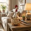 Cute Rooster Statue Cartoon Animal Shaped Garden Ornament Home Gift Chicken Sculpture  Indoor Decor