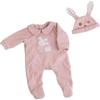 Silicone Reborn Baby Dolls Girl Clothes Outfit Accessories Pink Rabbit 46-50cm Doll Outfits Designer Fashion Doll Clothing Kit
