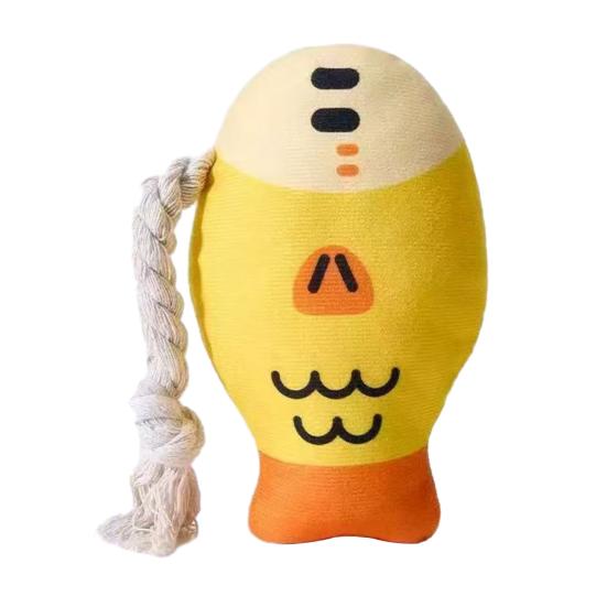 Dog Plush Fish Toy Squeaky Interactive Dog Chew Toy Stuffed Fish Teeth Cleaning Toy for Puppies Teething Anxiety Relief