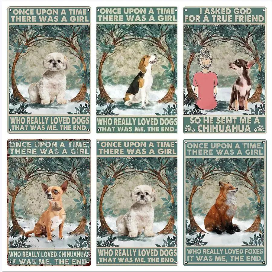 Dachshund Metal Tin Sign Tissue Dog Retro Vintage Bar Decor Wall Poster Golden Retriever Husky Plaque Home Decoration Style