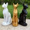 Egyptian Cat God Gold Decor Bastet Statue Commemorate Shaped Ornament Tabletop Resin Craft Desktop Adornment Sand Goddess