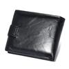 Czarny portfel męski typu bifold z prawdziwej skóry blokujący RFID z kieszonką zapinaną na zamek na monety dla mężczyzn Męski skórzany portfel
