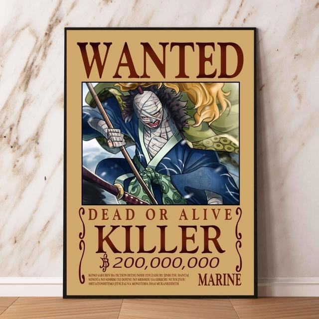 Integrated Poster and Painting, Shanks Kaido Bounty Wanted Anime Cartoon Character Image, Living Room Wall Modular