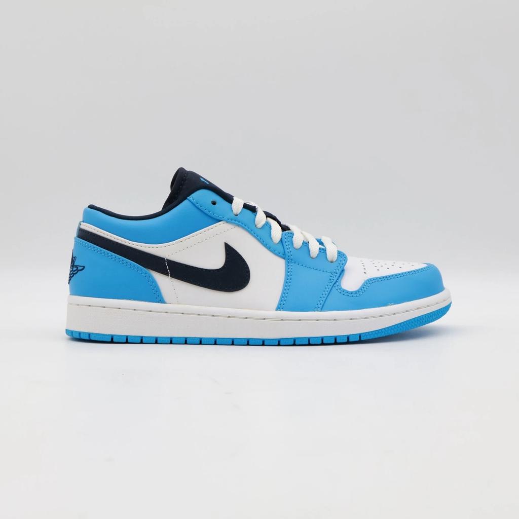 553558-144 Nike Air Jordan 1 Low University Blue UNC Dark Powder Navy (Men's)