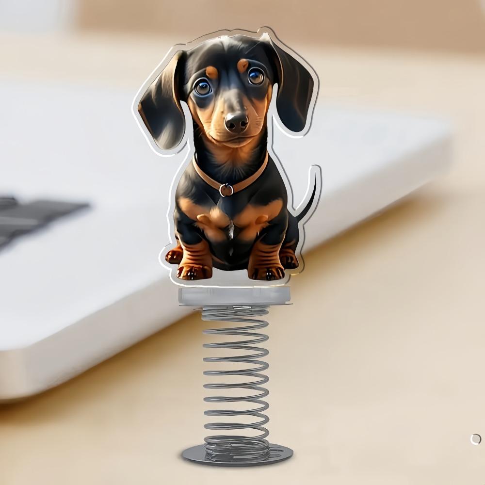 Autospielzeug, schwingender seidiger Hund, Kopfschüttelnde Puppe, Auto-Ornament – Federschwing-Ornament für Fahrzeuge, Schreibtisch und Fahrrad, Dekoration, lustige Geschenke