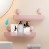 Bathroom Storage Rack Shower Caddy Organizer with Suction Cup Strong Load-bearing Easy To Install Wall Floating Shelf