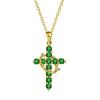 Delicate Rotatable Crown Zircon Cross Pendant Necklace for Women Stainless Steel Chain Birthstone Necklace Jewelry Birthday Gift