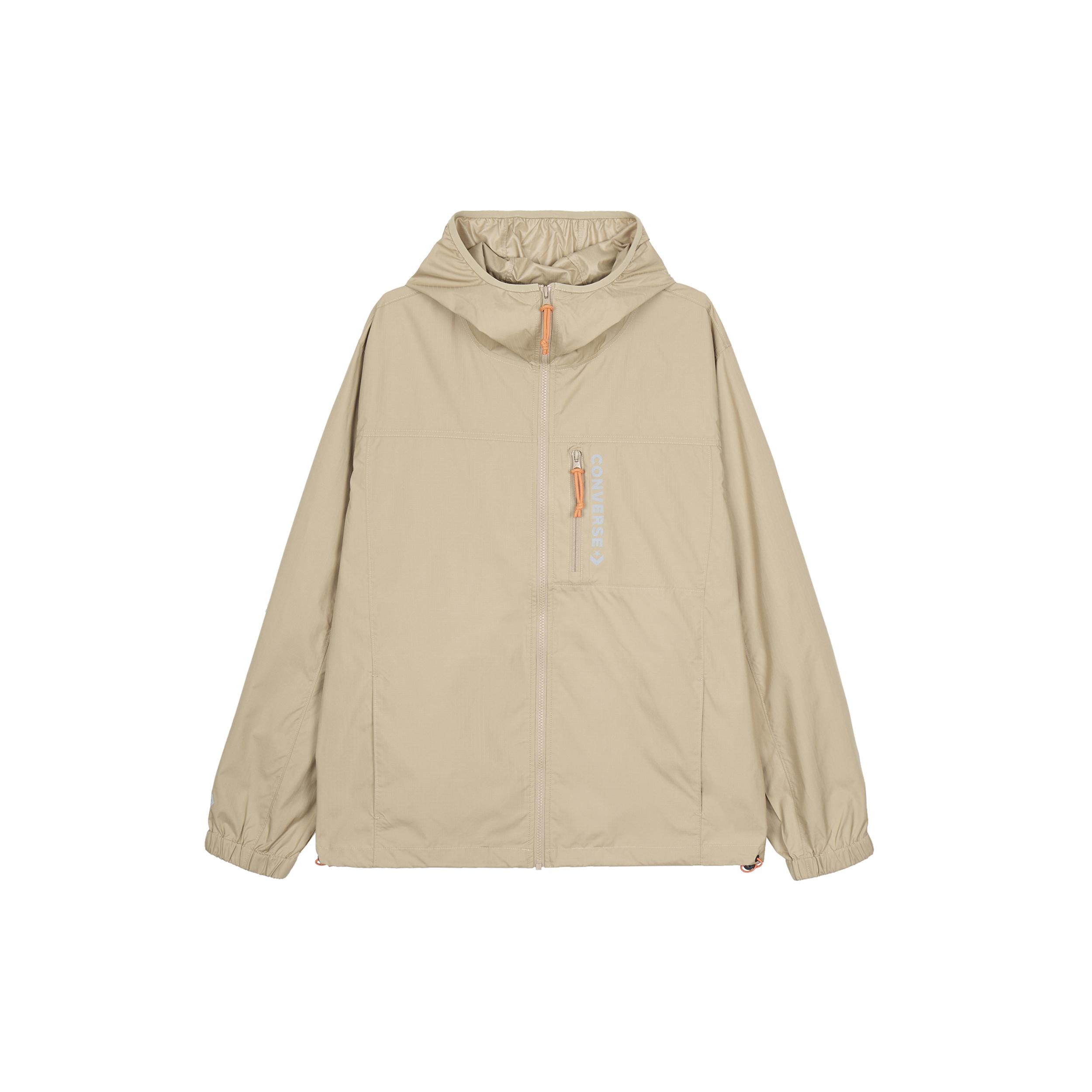 Converse Retro Casual Hooded Jacket Couple Style Asia Sizing Khaki Men s 10023165-A02 XXXL