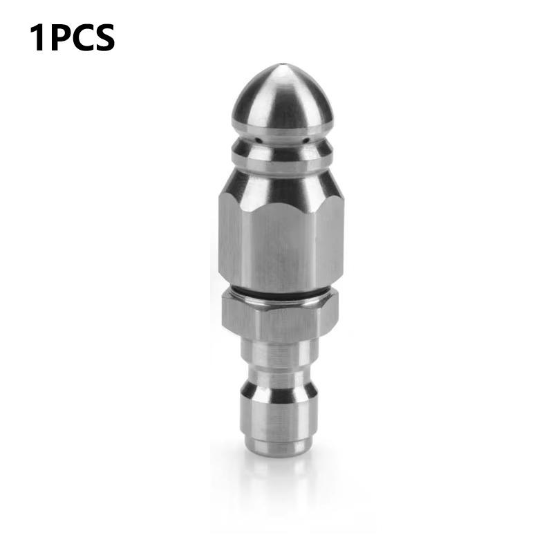 

High Pressure Sewer Jetter Nozzle, 5000 PSI Stainless Steel Drain Cleaning Tip with 1/4 Quick Connect for Pressure Washer