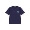 New MLB Cashew Flower T Shirts Unisex Dark Blue 3ATS53023-50NYD