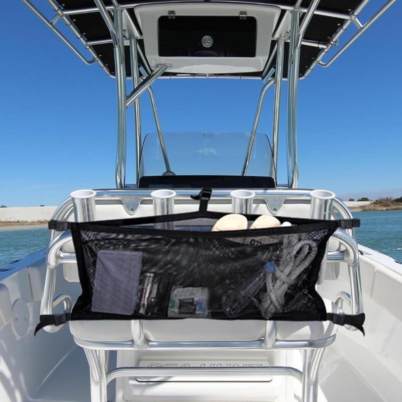 Boat Storage Bag For Fishing Equipment Life Vest Organization Adjustable Design With Ventilated Mesh Panels Waterproof